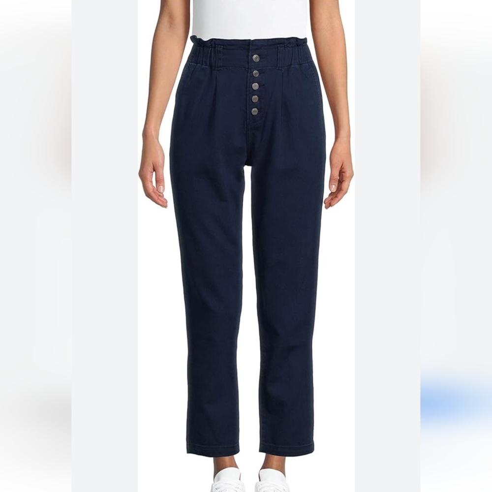 New! Time And True Paperback Waist Navy Blue Women's Pants Size 16